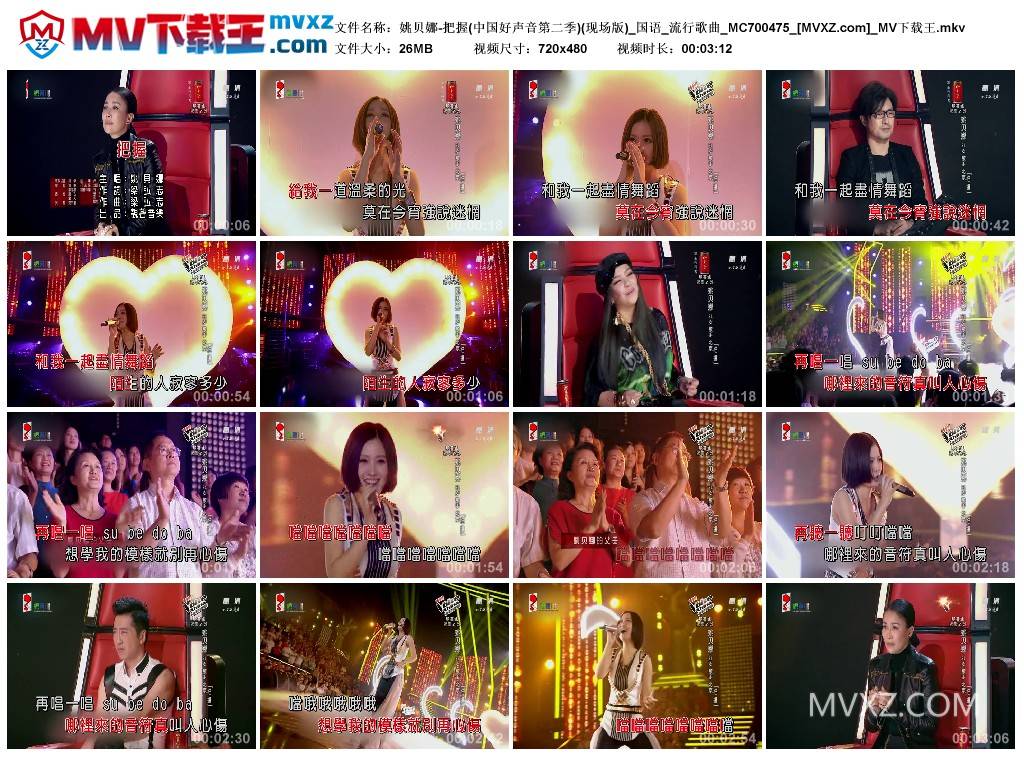 姚贝娜-把握(中国好声音第二季)(现场版)_国语_流行歌曲_MC700475